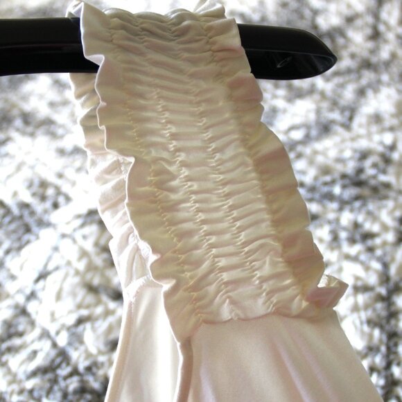 ESCADA White Stretch Cotton Blend Ruched Top On/Off Shoulder Italy Size EU 40 - Picture 9 of 10